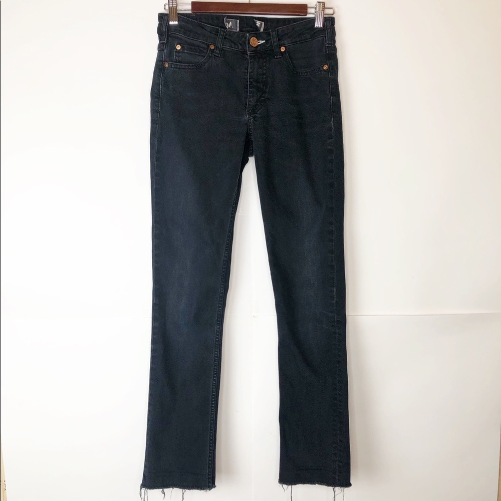 EUC Acne Black Hex Basement Frayed Hem Skinny Jean